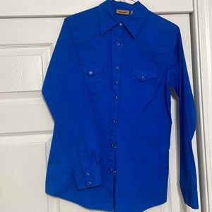 Royal Blue Wrangler Button Down, Small